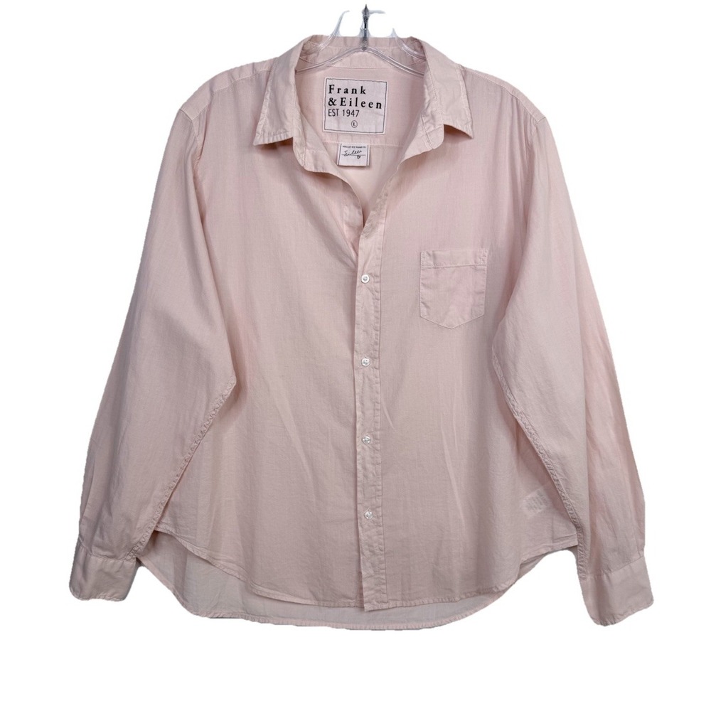 Frank And Eileen Womens‎ Large Eileen Relaxed Button Down Cotton Peach Shirt